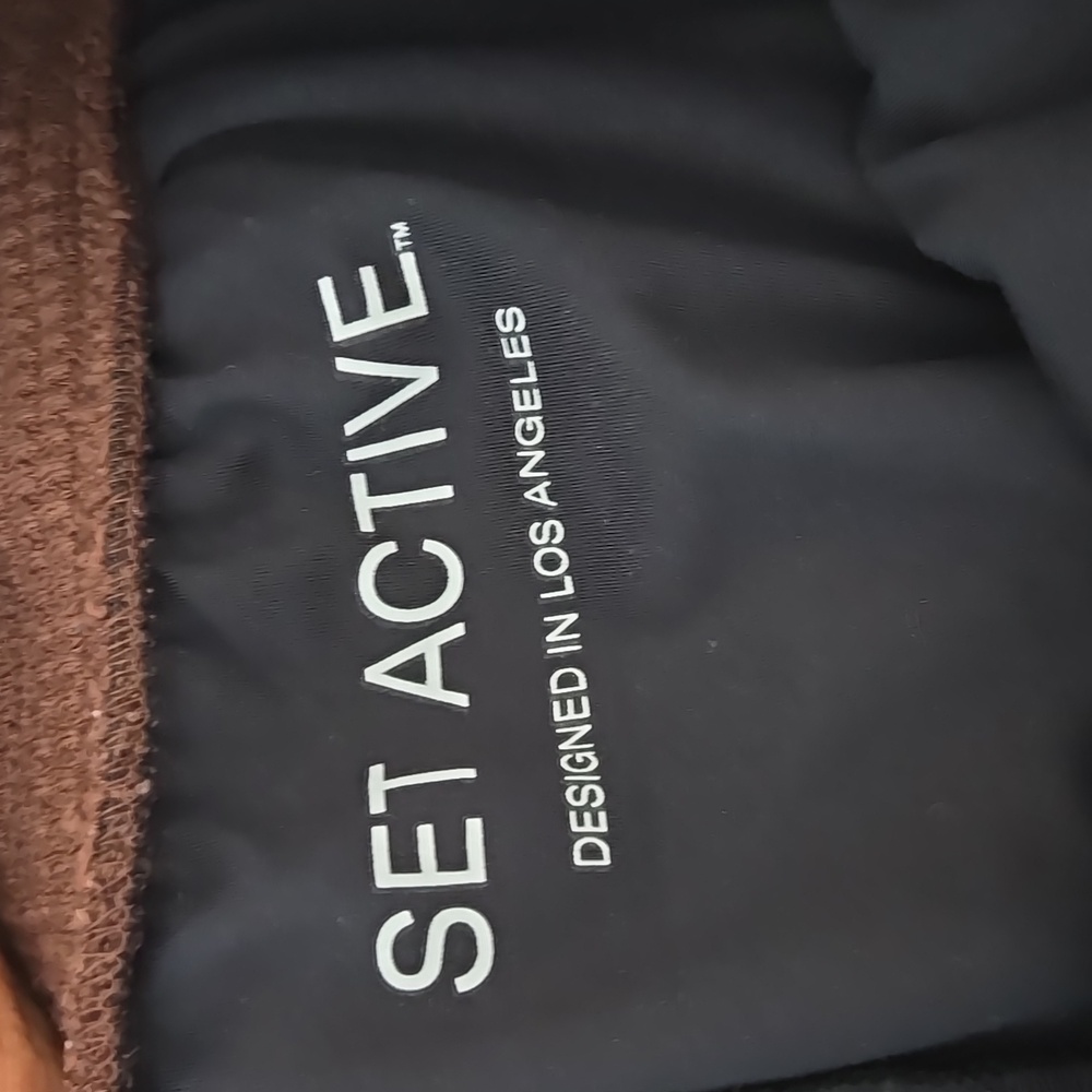 Set Active Brown Waffle Knit Drawstring Skort Siz… - image 6